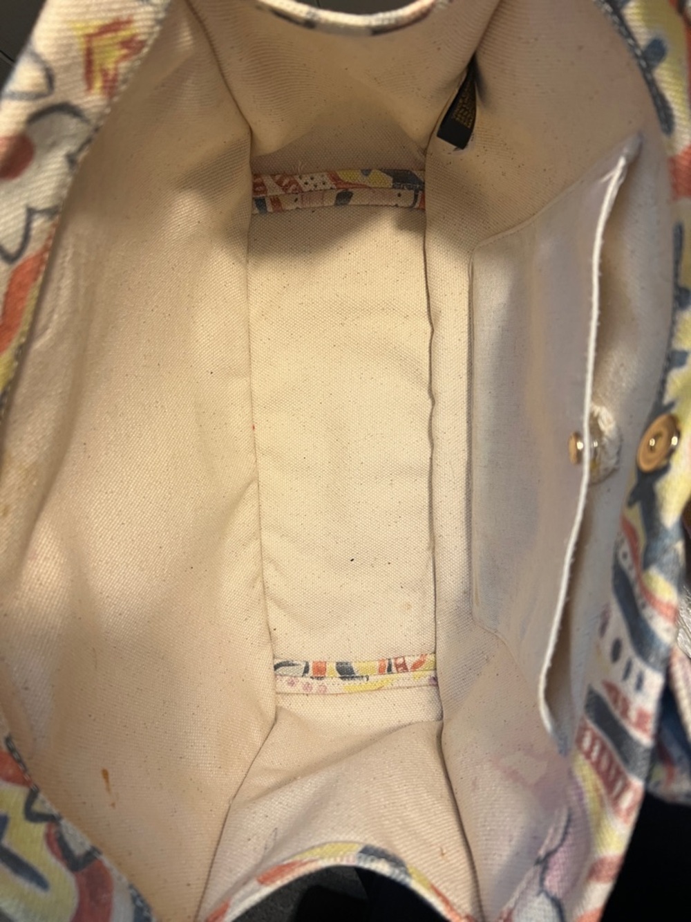 Vince Camuto Yellow Floral Canvas Tote - Picture 5 of 10